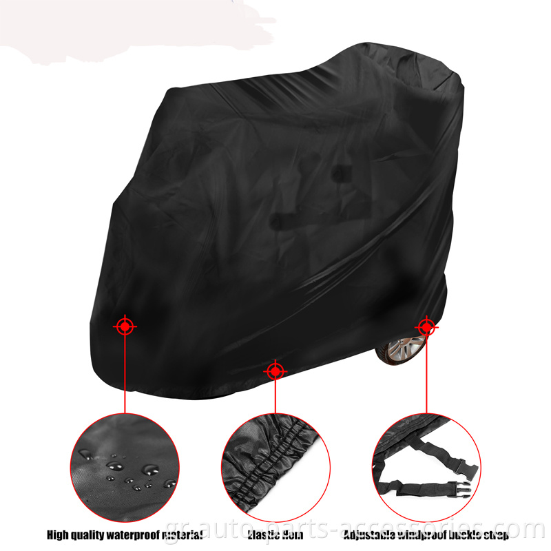 Αδιάβροχη 210D Oxford Outdoor Elastic Lands Double Hems Motorbike Cover με κλειδαριά